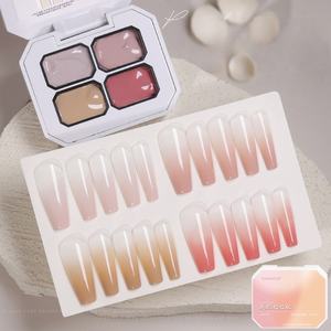 専用サテンホワイトUVジェルネイルアート4グリッド転写絵画新しいコンシーラーパッティングテクニックLEDデザイナー液体フランス語用 - Product Image 3