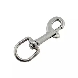 JRSGS Wholesale Stainless Steel Silver Swivel-Eye Bolt Snap Hook Round Eye Swivel Keychain Strap