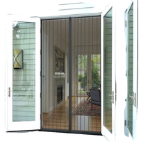Mosquitera con Marco de Aluminio, Plegable y Deslizante, Puerta Mosquitera Retráctil con Pantalla Interior de Poliéster, Precio al por Mayor