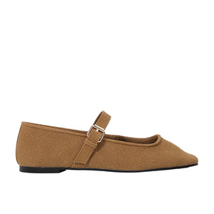 Zapatos <span class=keywords><strong>de</strong></span> Mujer Otoño 2025, Color Marrón Amarillo Oscuro, Estilo Retro <span class=keywords><strong>de</strong></span> <span class=keywords><strong>Ballet</strong></span>, con una Sola Correa y un Botón - Product Image 5