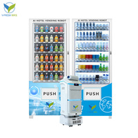 Умный торговый автомат VFresh для отелей с роботом-доставщиком: диспенсер для закусок и напитков с охлаждением и комнатной температурой