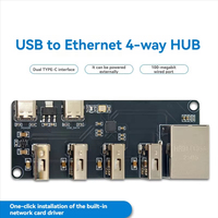 CH339F USB a RJ45 Ethernet Hub Module Extensor USB2.0 de 4 canales con controlador de tarjeta de red Plug and Play