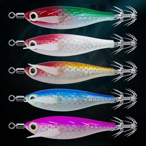 8cm 5.6g Laser Lumineux Calmar Jig Flottant Horizontal Bois Crevettes Egi Leurre Appâts Pieuvre Seiche Appâts De Pêche - Product Image 1