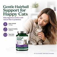 Tabletas Masticables para el Alivio de las Bolas de Pelo en Gatos, Apoyo Digestivo, Fibra Natural, Prebióticos, Suplemento para Mascotas, Golosinas Blandas para Todas las Razas de Gatos, OEM