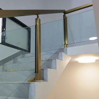 Système de poteaux de garde-corps en verre trempé en acier inoxydable haut de gamme, finition satinée/brillante, pour escaliers intérieurs d'hôtel, installation facile, appartement