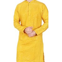 Ensemble Kurta Pyjama Triloki pour Homme, Respirant, Brodé de Paillettes, en Polyester/Rayonne, Coupe Classique, Tenue de Mariage Ethnique pour le Marié