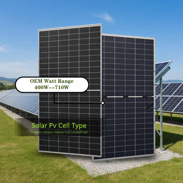 High Efficiency Bifacial Half-Cell All Black 550W N-type Monocrystalline Solar Panels 22% Efficiency for Off-Grid Power Supply