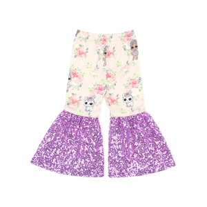KZ-010-YXW-02 de campana con volantes para niños pequeños, pantalones acampanados azules, mallas - Product Image 4