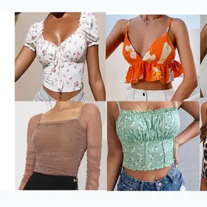 Roupas usadas Bulk Clothes blusas Big Bale Mais Barato Atacado Fornecedores Curve Robe Mulheres Vestidos Top Crop Fabricante