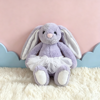 Lapin violet à longues oreilles de Pâques, lapin à sublimation avec tutu blanc, cadeau pour bébé, jouet lapin à transfert thermique, cadeau de Pâques