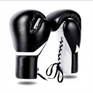 นวมชกมวยหนังสีดำ MMA/คิกบ็อกซิ่ง สำหรับรัดข้อมือ ระบายอากาศได้ดี สำหรับผู้ใหญ่ 14 ปีขึ้นไป - Product Image 4