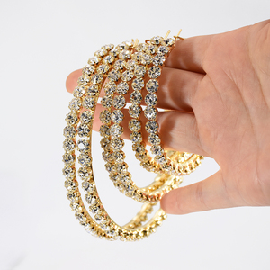 Idealway brincos grandes, brincos grandes de cristal rhinestones anel de arco em massa - Product Image 5