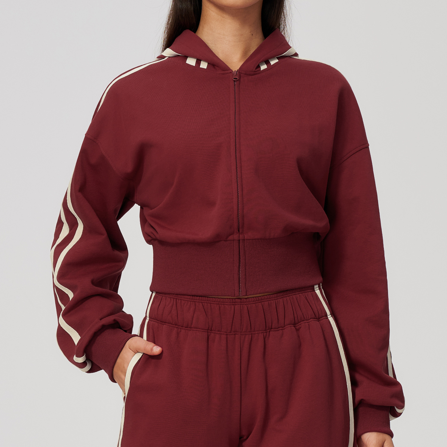 Zip-Up Color-Block Activewear Jacket: colour and size-option reference for private-label production