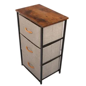 Шкаф для хранения мебели для спальни, маленький шкаф с деревянным верхом, легко тянущиеся тканевые корзины, прикроватные шкафы для хранения, съемная башня