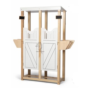 Cheval d'équitation jouet à chevaucher Hobby Horse, animaux en peluche, porte de box en bois - Product Image 3
