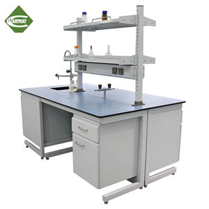 Meubles de laboratoire à bon prix bancs de laboratoire de chimie en acier péninsulaire plans de travail en résine phénolique tables de laboratoire avec évier - Product Image 1