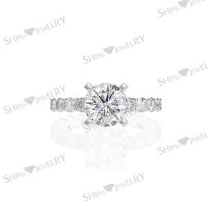 Bague de mariage en argent sterling 925 pour femme, bijoux en or 18k, <span class=keywords><strong>diamant</strong></span> à haute teneur en carbone - Product Image 4