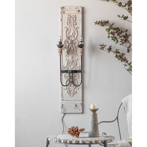 Decorazioni in legno nordico rustico antico intagliato a parete Vintage appeso a parete Decor decorazioni in legno con luce - Product Image 4