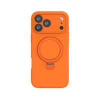 Coque de téléphone magnétique en silicone liquide avec protection intégrale de l'appareil photo et support caché pour iPhone 17 Pro Max 17 Air 16 Plus 15 14 13