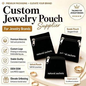 Pochette zippée en velours avec logo personnalisé pour collier et sachet, petite pochette d'emballage pour bijoux en flanelle, sac cadeau en daim - Product Image 1