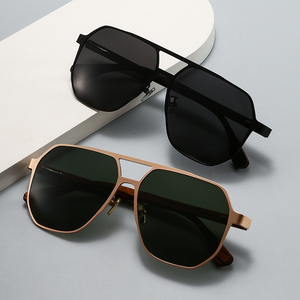 2025 Unisex Fashion <b>Sunglasses</b> <b>Retro</b> Stainless Frame Full Rim Wooded Temple TAC Polarized UV400 Model 8818 China Opp - Product Image 5