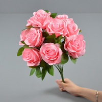 Bouquet de fleurs artificielles le plus vendu, roses en soie de 3,15 pouces, 10 têtes, art floral pour la décoration de mariage et de la maison