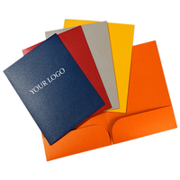 Carpeta de Presentación de Papel A4 con Logotipo Personalizado, Portadocumentos de Dos Bolsillos, Sobres para Archivos para Oficina y Negocios