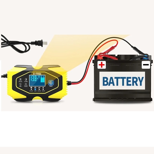 Smart Portable Automatic Battery Charger Maintainer for Cars and Motorcycles 6V 12V 24V 4A 8A Power Accessories