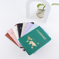 Gran oferta, funda de pasaporte de cuero RFID personalizada, tarjeteros de cuero PU para viajes, venta al por mayor, titulares de pasaporte