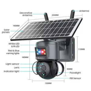 औद्योगिक ग्रेड खेत सौर ऊर्जा सुरक्षा कैमरा प्रणाली वायरलेस आउटडोर सौर PTZ प्रकाश सीसीटीवी कैमरा 4g सिम कार्ड के साथ