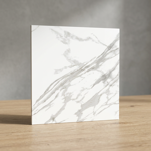 Carreaux de sol en céramique effet marbre gris de luxe 40x40cm, texture pierre, finition mate, porcelaine, design intérieur pour salon - Product Image 3
