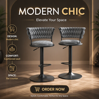 Tabouret de bar pivotant moderne de luxe avec structure en fer durable et assise en velours vintage pour hôtel, salon, usage commercial en promotion