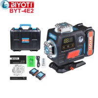 Niveau laser numérique industriel BYT-4H 4D à 16 lignes, faisceau vert, auto-nivelant, rotation à 360 degrés, précision 1 mm/10 m, portée 50 m