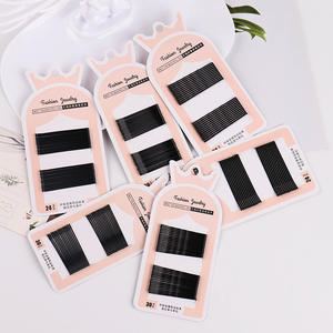 Venta al por mayor de fábrica: Horquillas para el cabello lacadas en negro, estilo simple, en un juego de 10 unidades. Accesorio para el cabello sencillo lacado en negro. - Product Image 1
