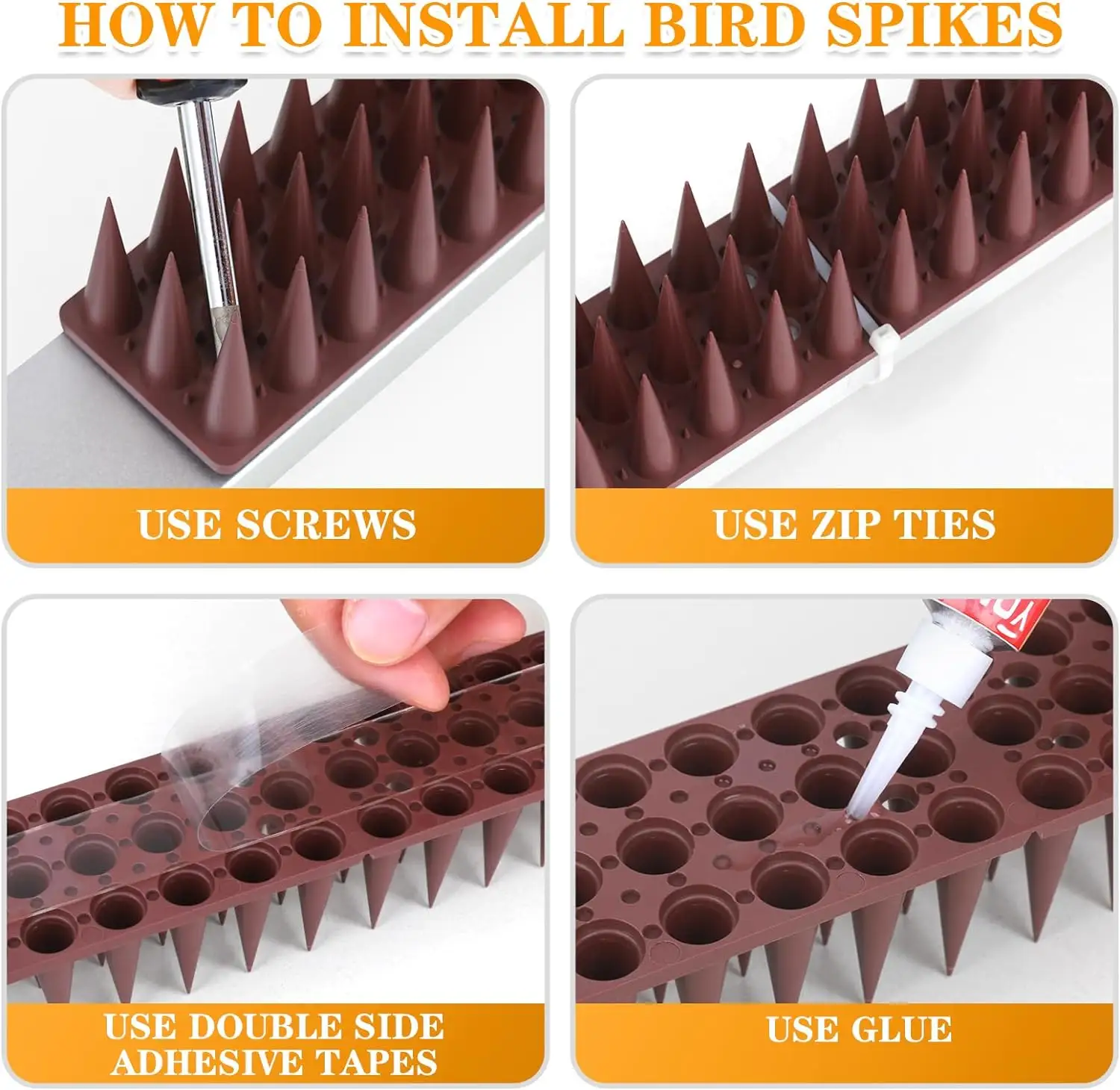 Wholesale Plastic bird spikes Bird deterrent spikes for pigeon raccoon crow cats