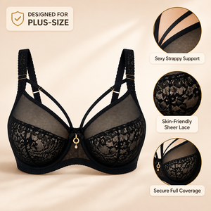 Soutien-gorge élégant en dentelle blanche avec anneaux de connexion en or rose - Product Image 2