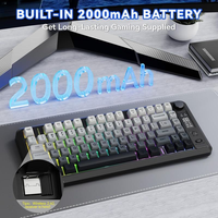 Clavier de jeu sans fil Freewolf M75 à 82 touches, rétroéclairage RVB, batterie rechargeable 2000 mAh, disposition 75 % pour le bureau