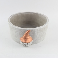 Pot de fleurs en ciment écologique gris clair à motif succulent pour utilisation au sol ou suspendu, extérieur et intérieur, pour fleurs ou plantes