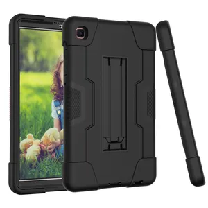 Casing Armor Robot untuk Samsung Galaxy Tab A7 Lite 8.7 Inci, T220 T225 2021 dengan Penyangga Tugas Berat, Pelindung Tablet Tahan Guncangan