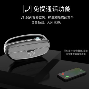 Retro Stereo Bluetooth Speaker With FM Radio Rechargeable Portable Home Wireless Speaker - Product Image 2