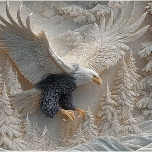 Rompecabezas de águila tallada - Juego de rompecabezas de la majestuosa águila calva - Product Image 3