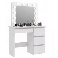 Meubles de coiffeuse modernes en bois blanc avec miroir, ensembles de chambre à coucher élégants pour la maison, livrés en carton