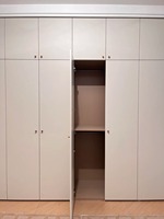 Table de toilette pliante moderne et écologique avec portes coulissantes, étagères réglables, construction en bois durable, grande capacité, 5+ chambres
