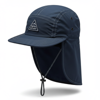 Gorra de Camping Personalizada de 5 Paneles para Verano al Aire Libre con Protección Solar y Cubrenuca, Sombrero de Béisbol para Pesca