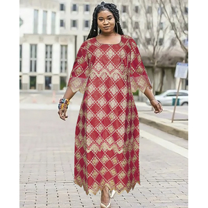 H & D — <span class=keywords><strong>robe</strong></span> africaine traditionnelle pour femmes, <span class=keywords><strong>Bazin</strong></span>, <span class=keywords><strong>Riche</strong></span>, avec broderie et bonnet, Maxi, <span class=keywords><strong>2022</strong></span> - Product Image 2