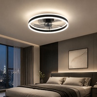 Lustre moderne avec pales, ventilateur de plafond LED décoratif d'intérieur à intensité variable avec télécommande pour chambre et salon