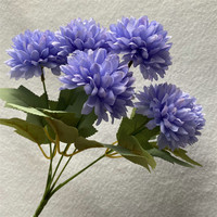 Flores artificiales 6 cabezas de seda Hortensias Pompon Ramos de flores para boda Hogar y otras ocasiones Arreglo floral