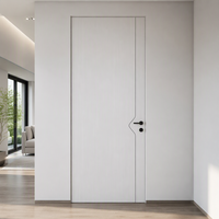 Porte intérieure insonorisée en MDF minimaliste personnalisée avec revêtement polymère pour villa, garantie 5 ans