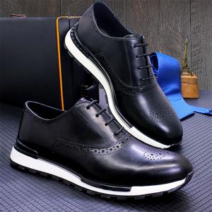 Zapatos Oxford de Vestir de Cuero Genuino de Alta Calidad, Hechos a Mano, Elegantes y Formales con Cordones para Bodas y Negocios para Hombre - Product Image 1