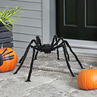 Simulation en peluche d'Halloween super grande araignée noire toile d'araignée accessoires de décoration de fête d'horreur